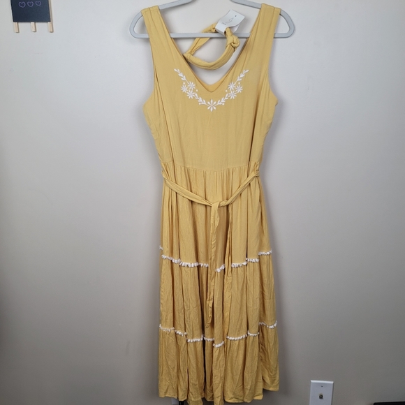 NWT Joie Mommy & Me Gold Maxi Dress size 10 - Picture 1 of 8